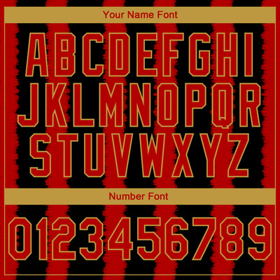 Custom Stitched Black Red-Old Gold 3D Pattern Design Line Sports Pullover Sweatshirt Hoodie