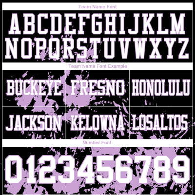 Custom Black White-Light Purple 3D Pattern Splash Authentic Football Jersey