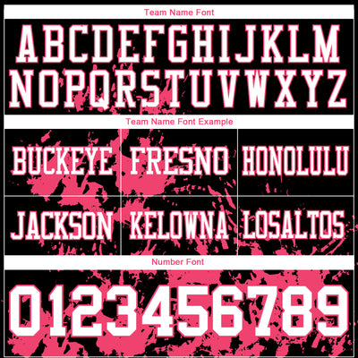 Custom Black White-Neon Pink 3D Pattern Splash Authentic Football Jersey