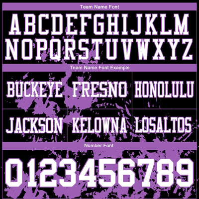 Custom Black White-Medium Purple 3D Pattern Splash Authentic Football Jersey