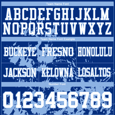 Custom Royal White-Light Blue 3D Pattern Splash Authentic Football Jersey