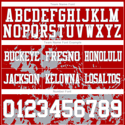 Custom Red White-Gray 3D Pattern Splash Authentic Football Jersey