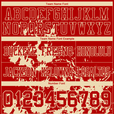 Custom Red Cream 3D Pattern Splash Authentic Football Jersey