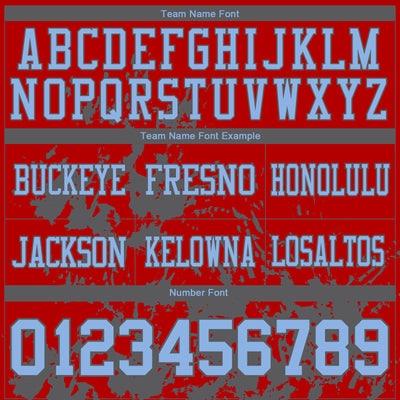 Custom Red Light Blue-Steel Gray 3D Pattern Splash Authentic Football Jersey