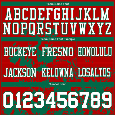 Custom Red White-Kelly Green 3D Pattern Splash Authentic Football Jersey