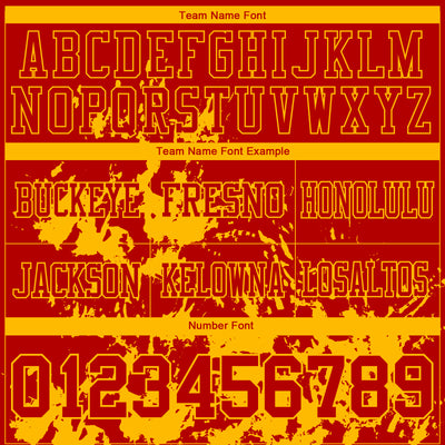 Custom Red Gold 3D Pattern Splash Authentic Football Jersey