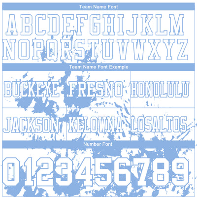 Custom White Light Blue 3D Pattern Splash Authentic Football Jersey