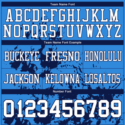 Custom Powder Blue White-Navy 3D Pattern Splash Authentic Football Jersey