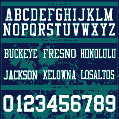 Custom Navy White-Teal 3D Pattern Splash Authentic Football Jersey