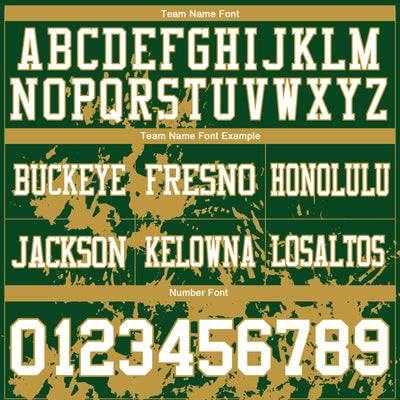 Custom Green White-Old Gold 3D Pattern Splash Authentic Football Jersey