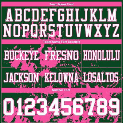 Custom Green White-Pink 3D Pattern Splash Authentic Football Jersey