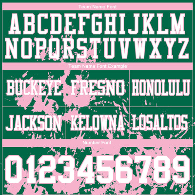 Custom Kelly Green White-Light Pink 3D Pattern Splash Authentic Football Jersey