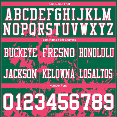 Custom Kelly Green White-Neon Pink 3D Pattern Splash Authentic Football Jersey