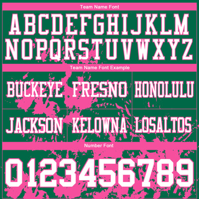 Custom Kelly Green White-Pink 3D Pattern Splash Authentic Football Jersey