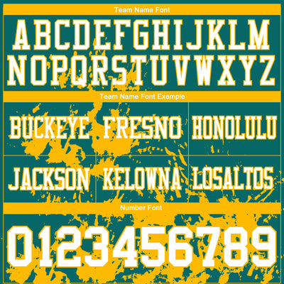 Custom Teal White-Gold 3D Pattern Splash Authentic Football Jersey