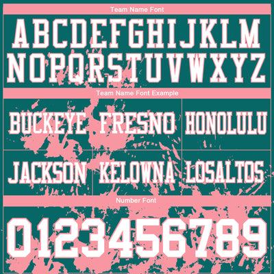 Custom Teal White-Medium Pink 3D Pattern Splash Authentic Football Jersey