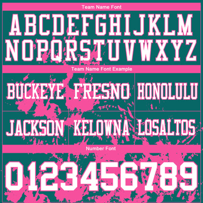 Custom Teal White-Pink 3D Pattern Splash Authentic Football Jersey