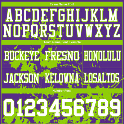 Custom Purple White-Neon Green 3D Pattern Splash Authentic Football Jersey