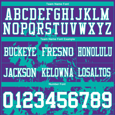 Custom Purple White-Aqua 3D Pattern Splash Authentic Football Jersey