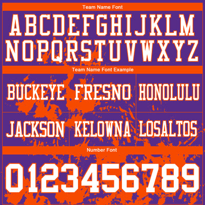Custom Purple White-Orange 3D Pattern Splash Authentic Football Jersey