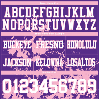Custom Purple White-Light Pink 3D Pattern Splash Authentic Football Jersey