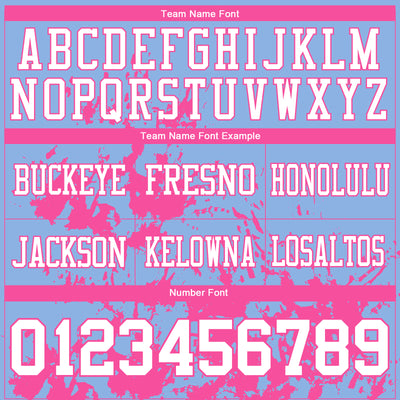 Custom Light Blue White-Pink 3D Pattern Splash Authentic Football Jersey
