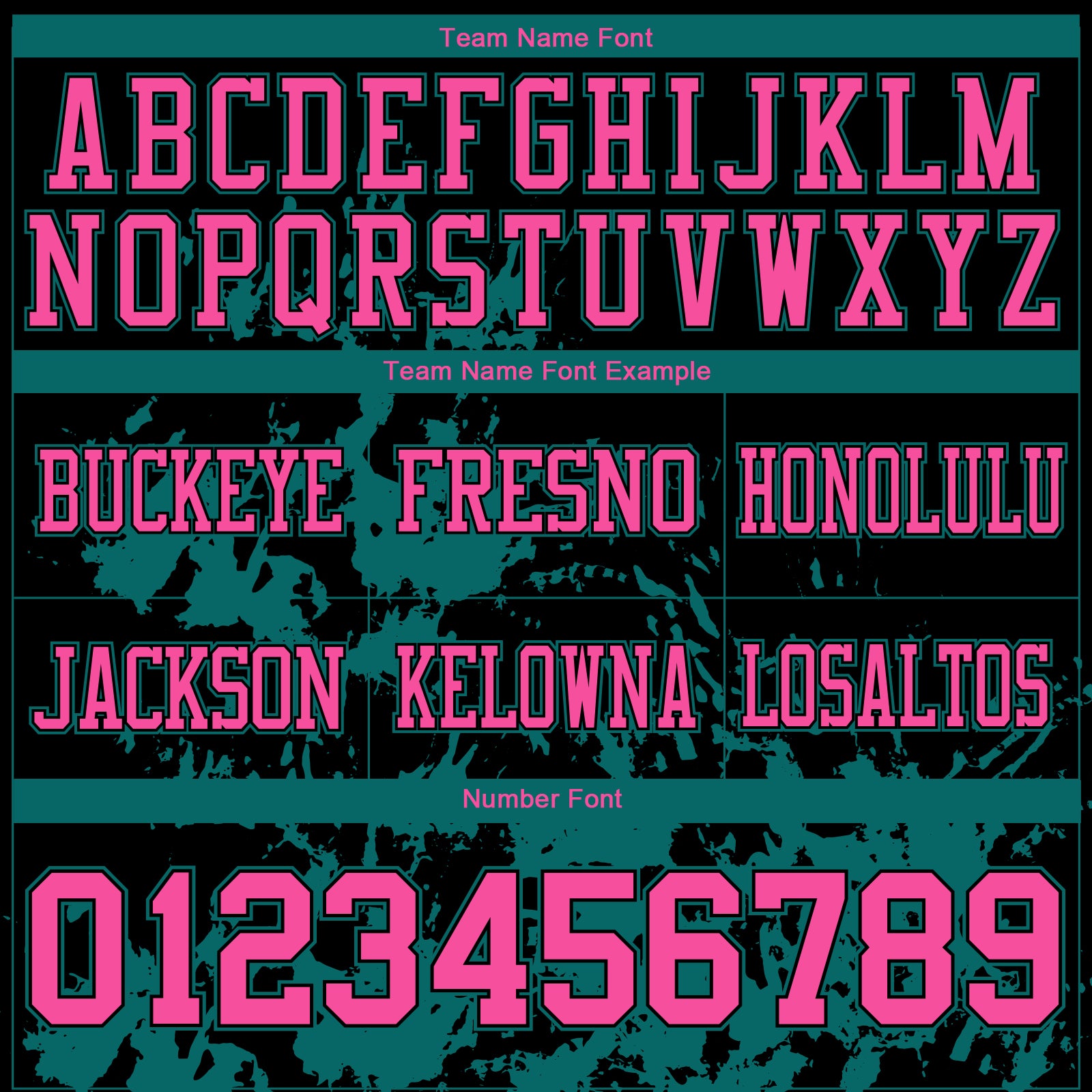 Custom Black Pink-Teal 3D Pattern Splash Authentic Football Jersey