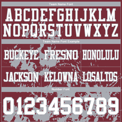 Custom Burgundy White-Gray 3D Pattern Splash Authentic Football Jersey