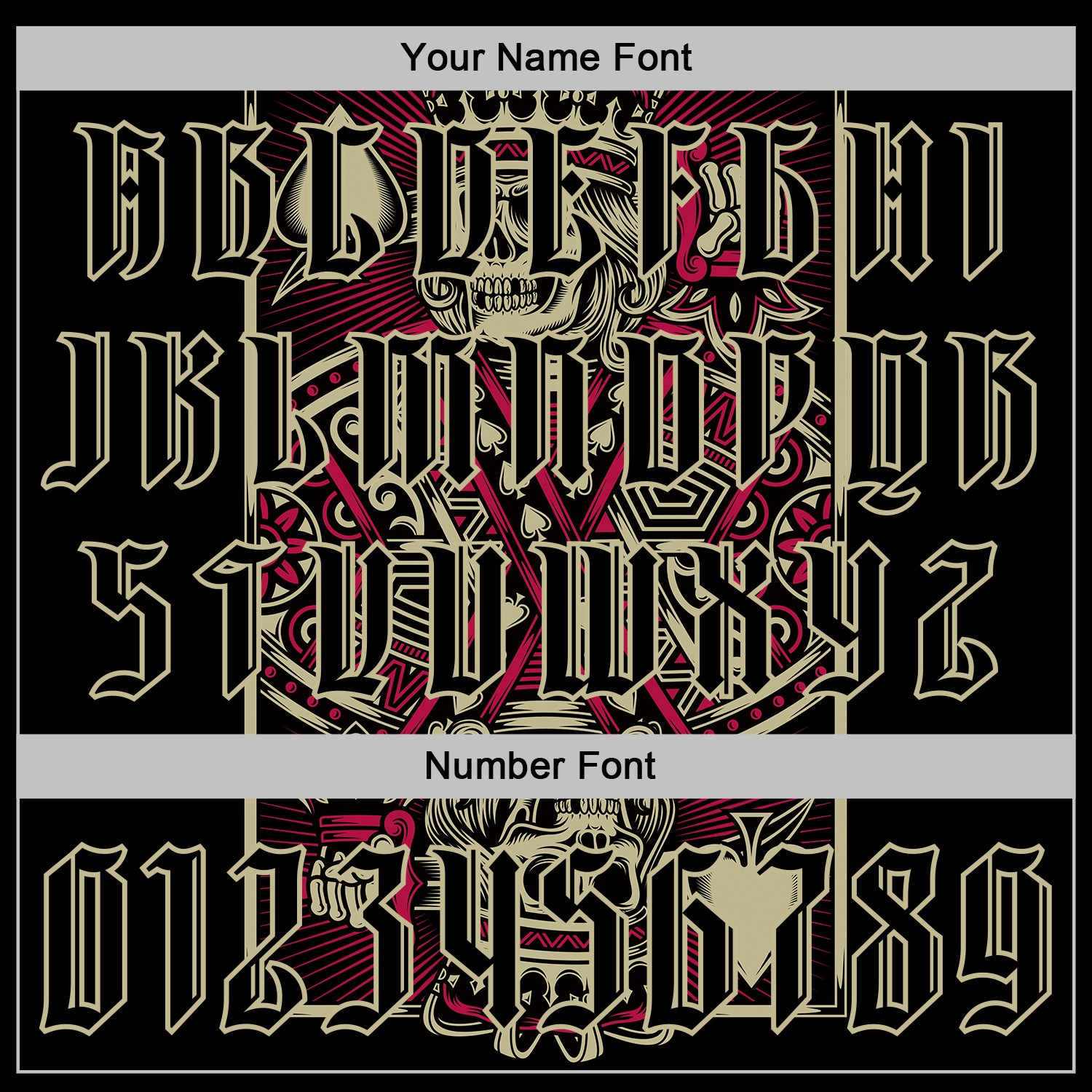 Custom Black Gold 3D Skull Poker Playing Card Sports Pullover Sweatshirt Hoodie