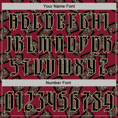 Custom Crimson Gold 3D Skull Poker Playing Card Vintage Sports Pullover Sweatshirt Hoodie