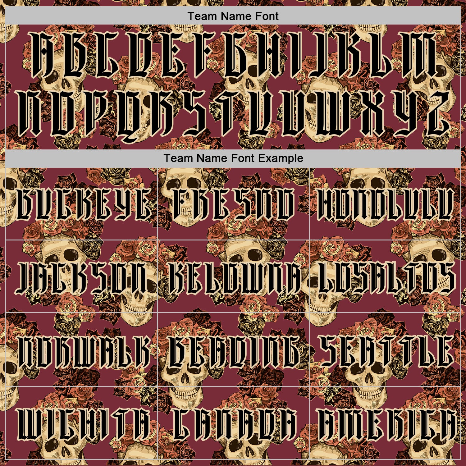 Custom Burgundy Black-City Cream 3D Skull Roses Gothic Vintage Sports Pullover Sweatshirt Hoodie