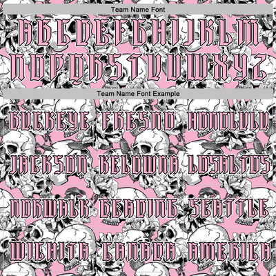 Custom Light Pink Black-White 3D Skull Roses Gothic Sports Pullover Sweatshirt Hoodie
