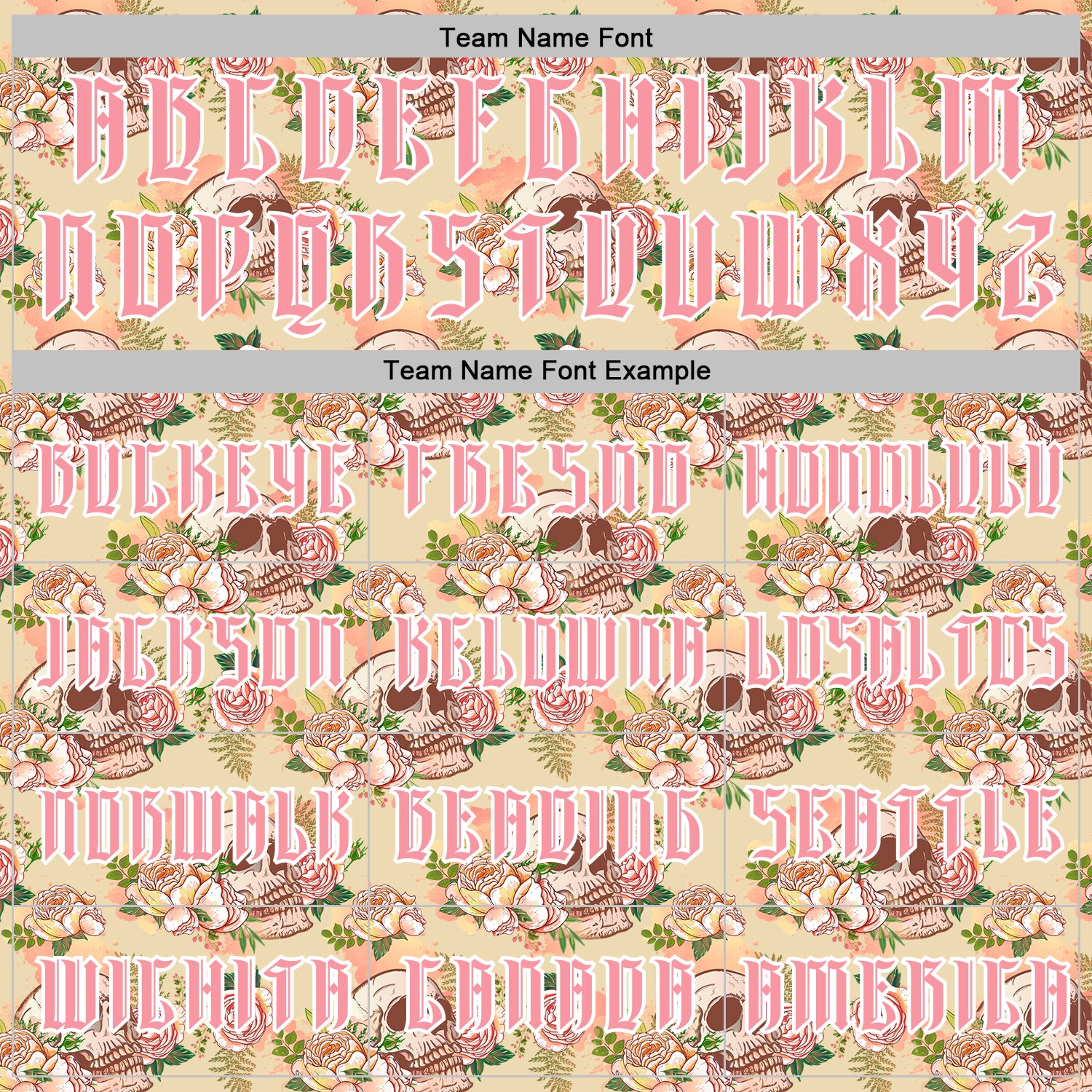 Custom Cream Medium Pink-White 3D Skull Roses Gothic Vintage Sports Pullover Sweatshirt Hoodie