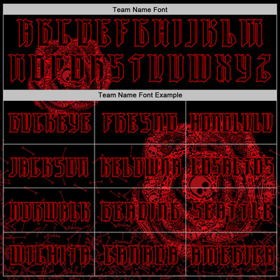 Custom Black Red 3D Skull Roses Gothic Vintage Sports Pullover Sweatshirt Hoodie