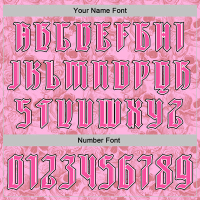 Custom Pink White-Black 3D Skull Roses Gothic Vintage Sports Pullover Sweatshirt Hoodie