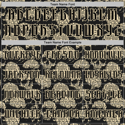 Custom Black Cream 3D Skull Gothic Vintage Grunge Art Sports Pullover Sweatshirt Hoodie