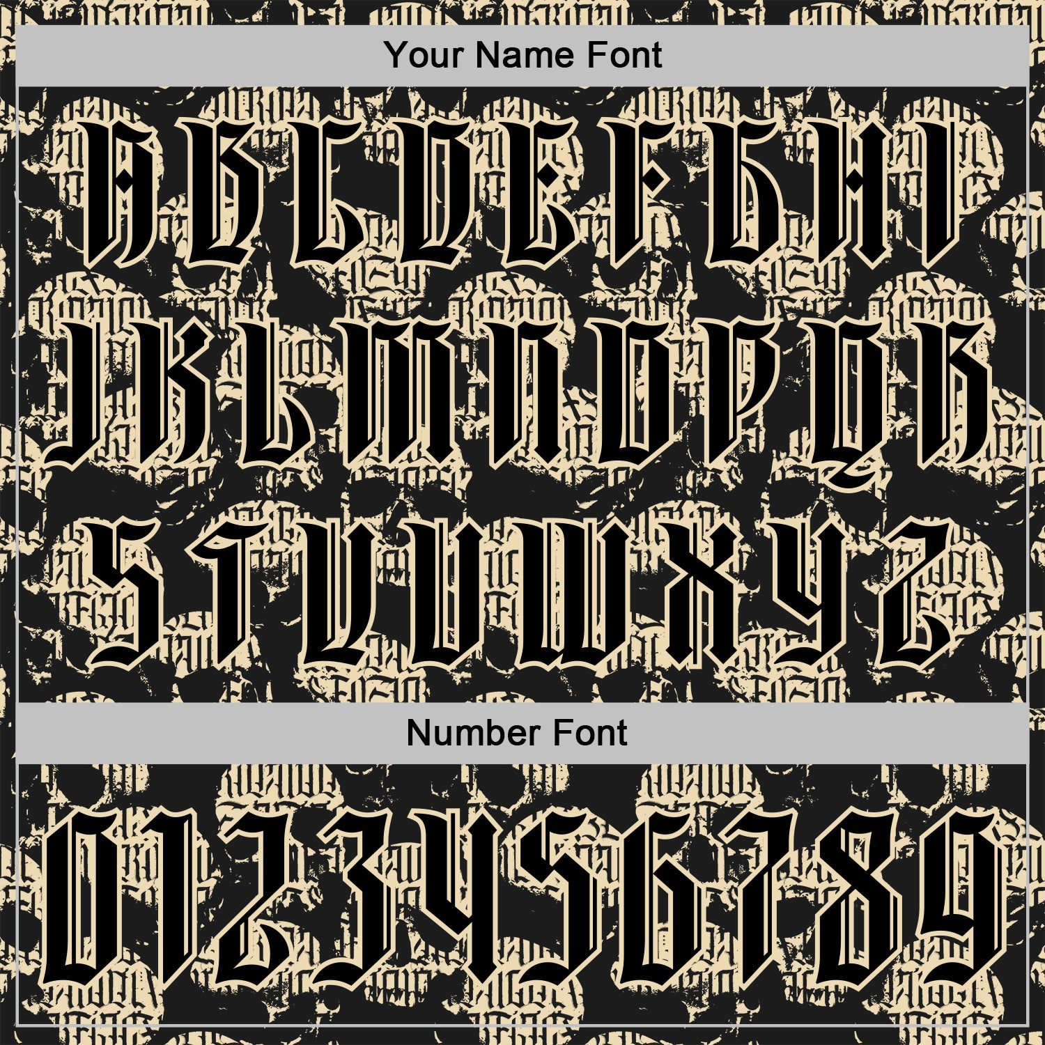 Custom Black Cream 3D Skull Gothic Vintage Grunge Art Sports Pullover Sweatshirt Hoodie