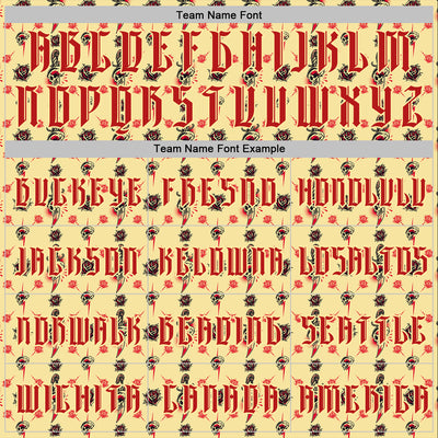 Custom Yellow Red 3D Skull Roses Gothic Sports Pullover Sweatshirt Hoodie