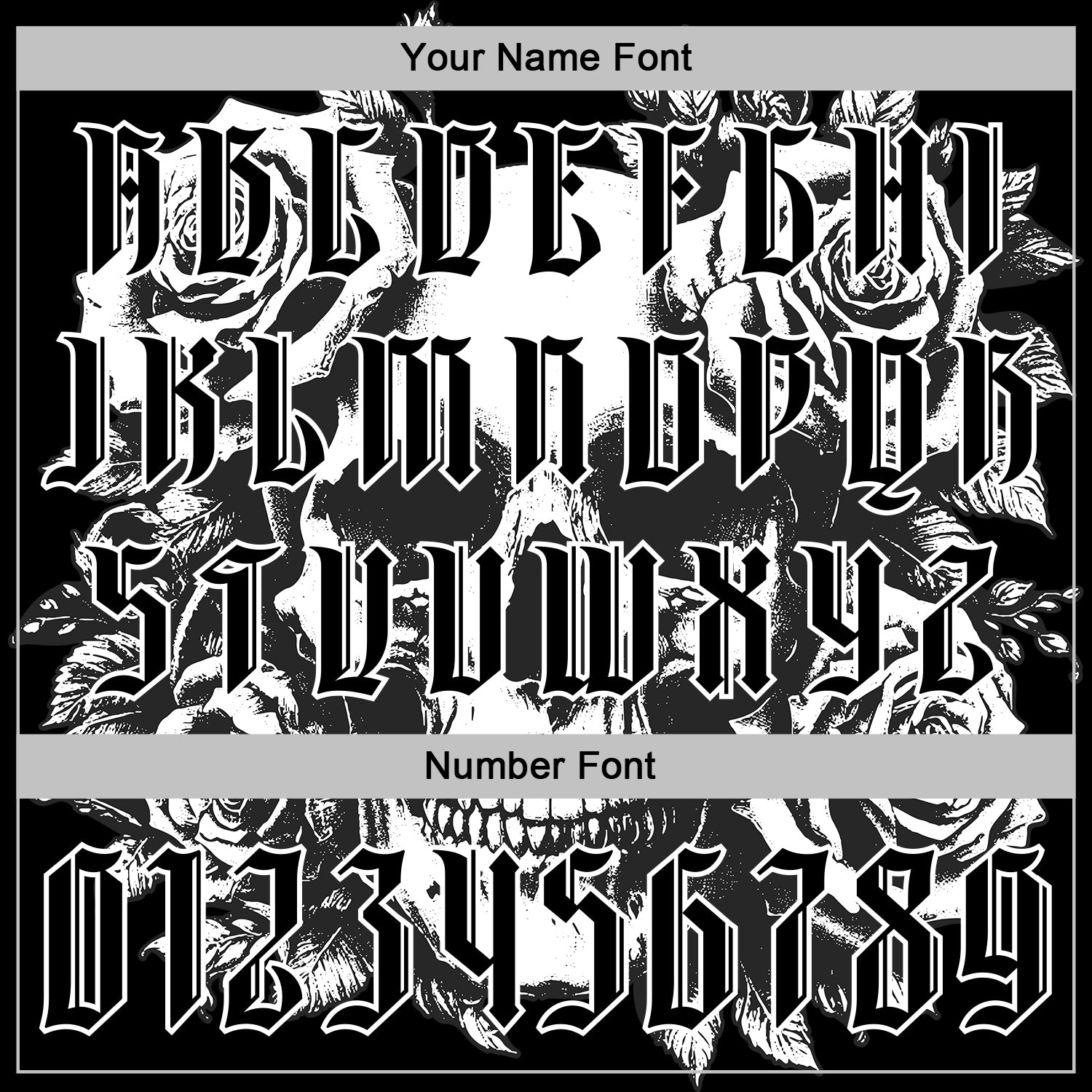 Custom Black White 3D Skull Roses Gothic Vintage Grunge Art Sports Pullover Sweatshirt Hoodie