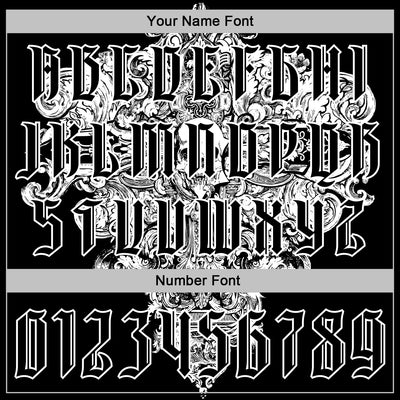 Custom Black White 3D Skull Gothic Floral Vintage Sports Pullover Sweatshirt Hoodie