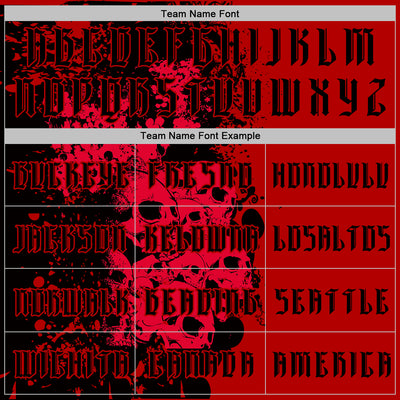 Custom Red Black 3D Skull Gothic Splash Vintage Grunge Art Sports Pullover Sweatshirt Hoodie