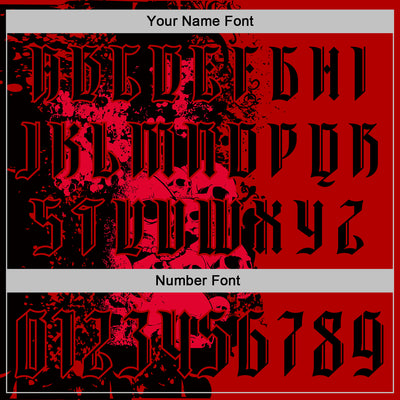 Custom Red Black 3D Skull Gothic Splash Vintage Grunge Art Sports Pullover Sweatshirt Hoodie