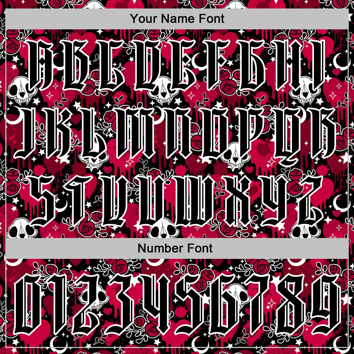 Custom Red Black-White 3D Skull Roses Gothic Splash Hearts Stars Sports Pullover Sweatshirt Hoodie