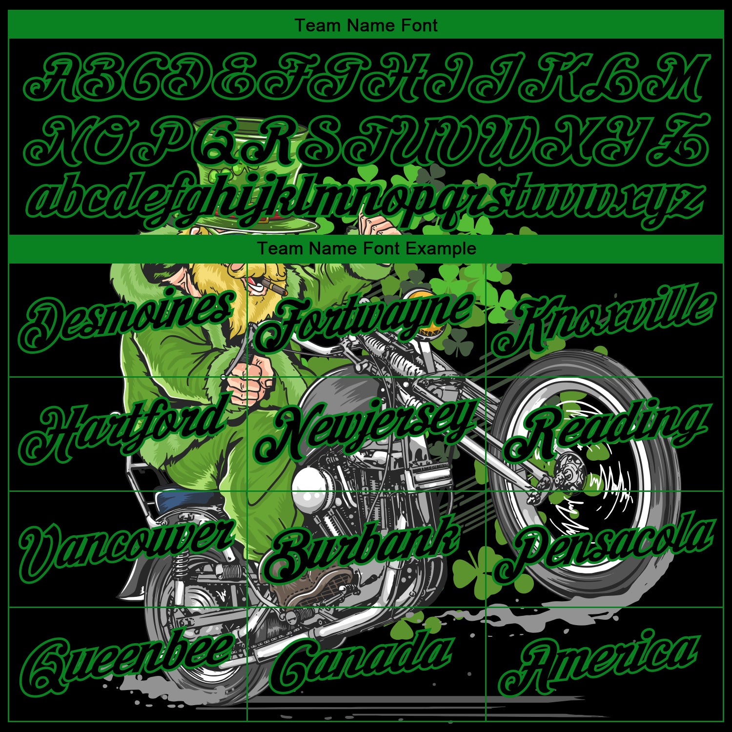 Custom Stitched Black Grass Green 3D Pattern Design St. Patrick's Day Motorcycle Motocross Racing Sports Pullover Sweatshirt Hoodie