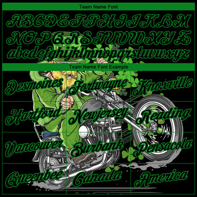 Custom Stitched Black Grass Green 3D Pattern Design St. Patrick's Day Motorcycle Motocross Racing Sports Pullover Sweatshirt Hoodie