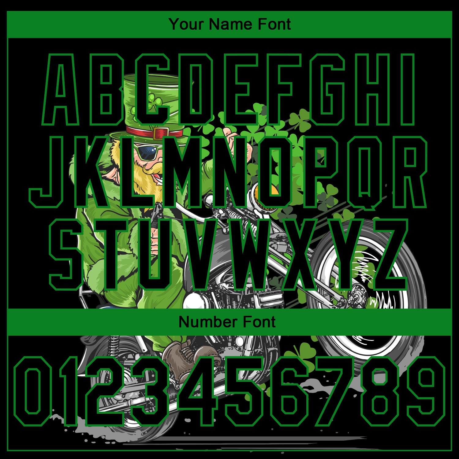 Custom Stitched Black Grass Green 3D Pattern Design St. Patrick's Day Motorcycle Motocross Racing Sports Pullover Sweatshirt Hoodie