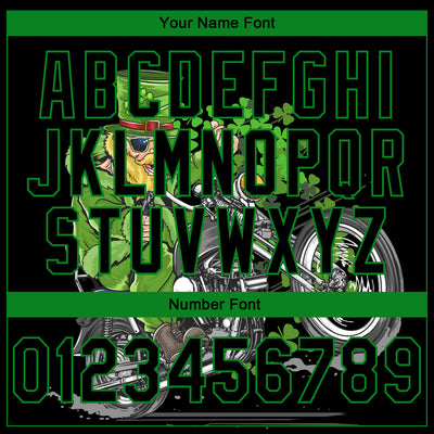 Custom Stitched Black Grass Green 3D Pattern Design St. Patrick's Day Motorcycle Motocross Racing Sports Pullover Sweatshirt Hoodie