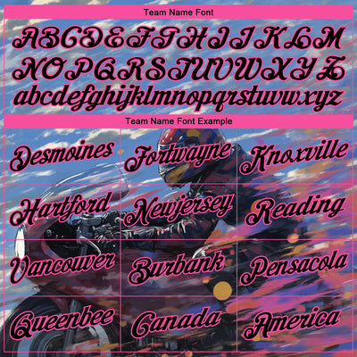 Custom Stitched Blue Black-Pink 3D Pattern Design Motorcycle Motocross Racing Sports Pullover Sweatshirt Hoodie