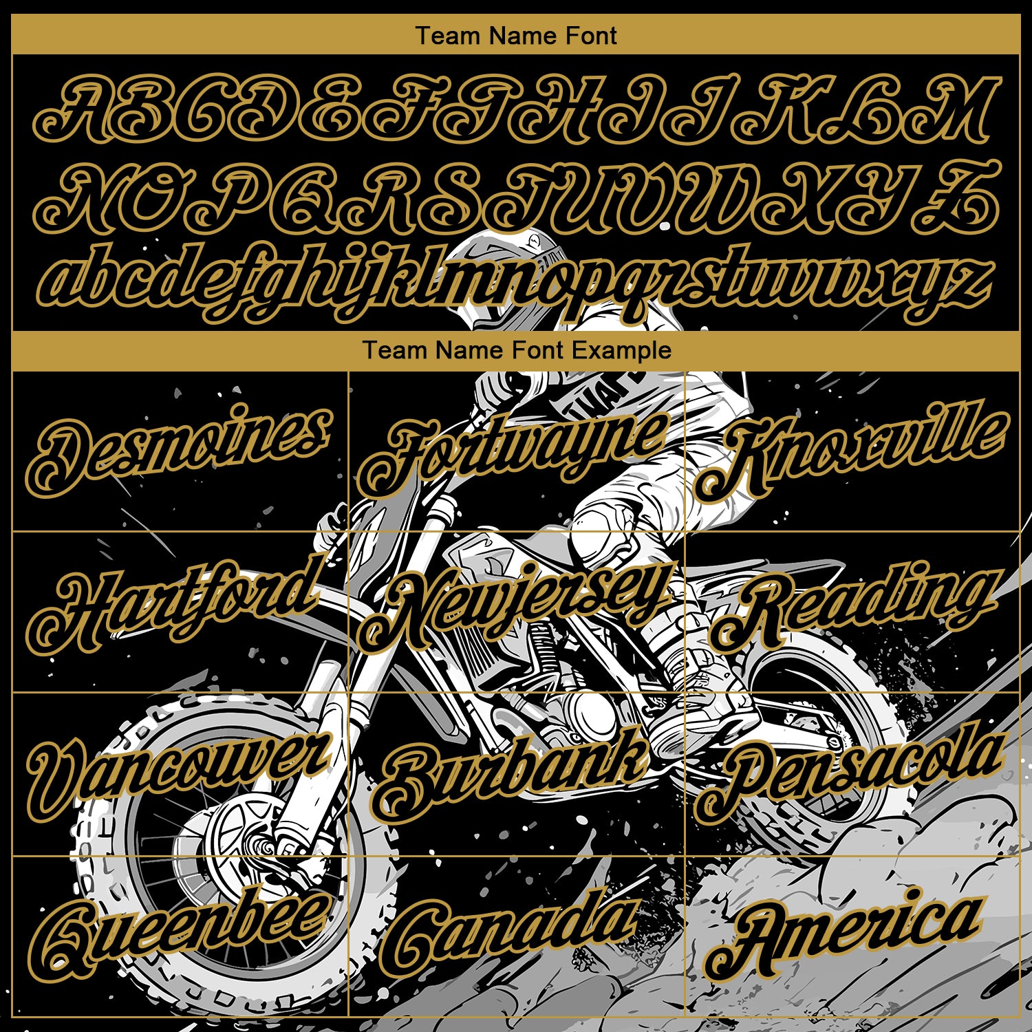 Custom Stitched Black Old Gold 3D Pattern Design Motorcycle Motocross Racing Sports Pullover Sweatshirt Hoodie