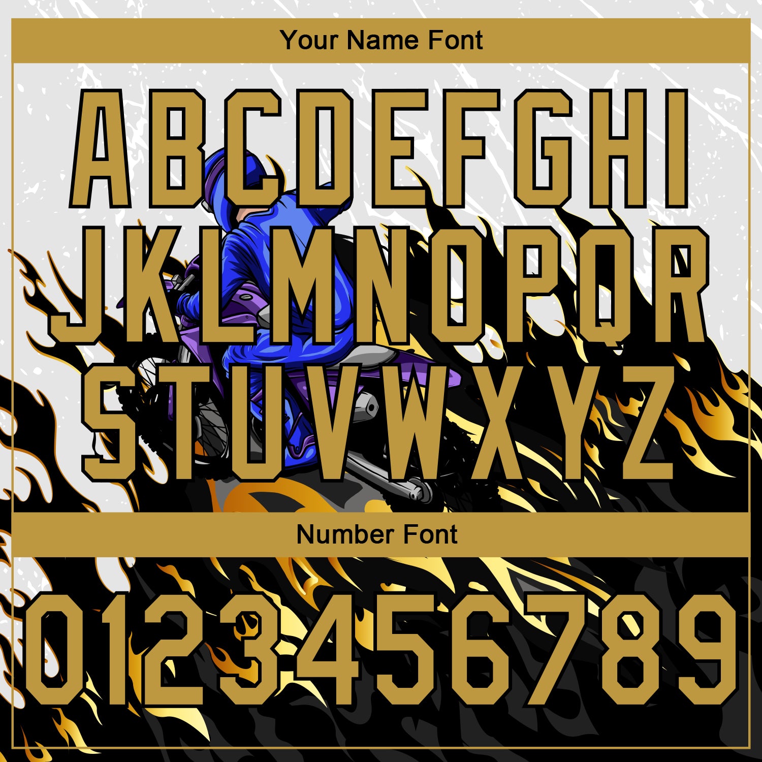 Custom Stitched White Old Gold-Black 3D Pattern Design Flame Motorcycle Motocross Racing Sports Pullover Sweatshirt Hoodie